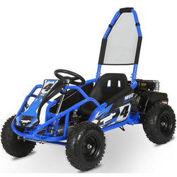 MotoTec Mud Monster Kids Gas Powered 98cc Go Kart Full Suspension Green Gas Go Karts MotoTec Blue No ($0.00) No Assembly - Ships in factory box