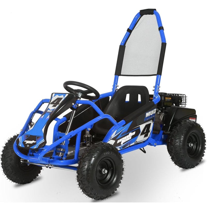 MotoTec Mud Monster Kids Gas Powered 98cc Go Kart Full Suspension Green Gas Go Karts MotoTec Blue No ($0.00) No Assembly - Ships in factory box