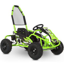 MotoTec Mud Monster Kids Gas Powered 98cc Go Kart Full Suspension Green Gas Go Karts MotoTec
