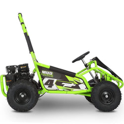 MotoTec Mud Monster Kids Gas Powered 98cc Go Kart Full Suspension Green Gas Go Karts MotoTec