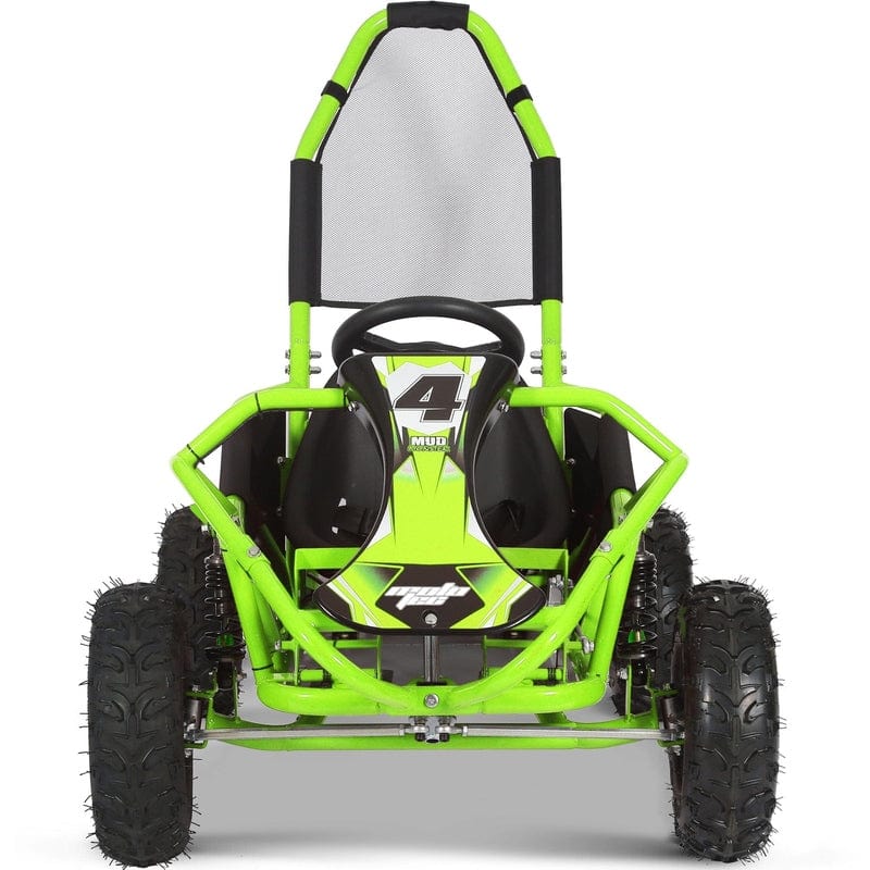 MotoTec Mud Monster Kids Gas Powered 98cc Go Kart Full Suspension Green Gas Go Karts MotoTec