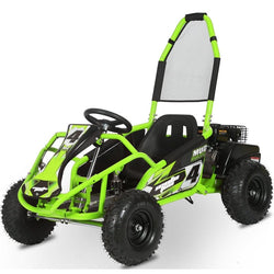 MotoTec Mud Monster Kids Gas Powered 98cc Go Kart Full Suspension Green Gas Go Karts MotoTec Green No ($0.00) No Assembly - Ships in factory box