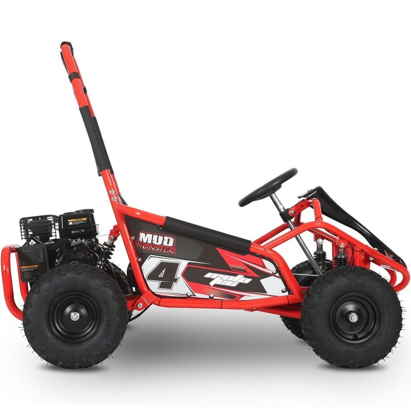MotoTec Mud Monster Kids Gas Powered 98cc Go Kart Full Suspension Green Gas Go Karts MotoTec