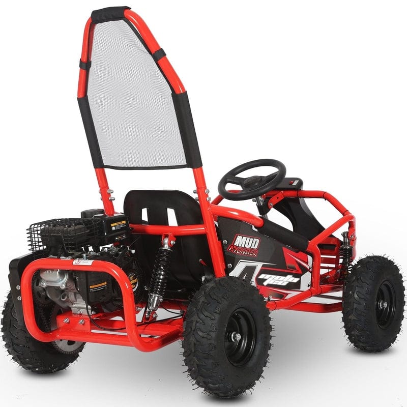 MotoTec Mud Monster Kids Gas Powered 98cc Go Kart Full Suspension Green Gas Go Karts MotoTec