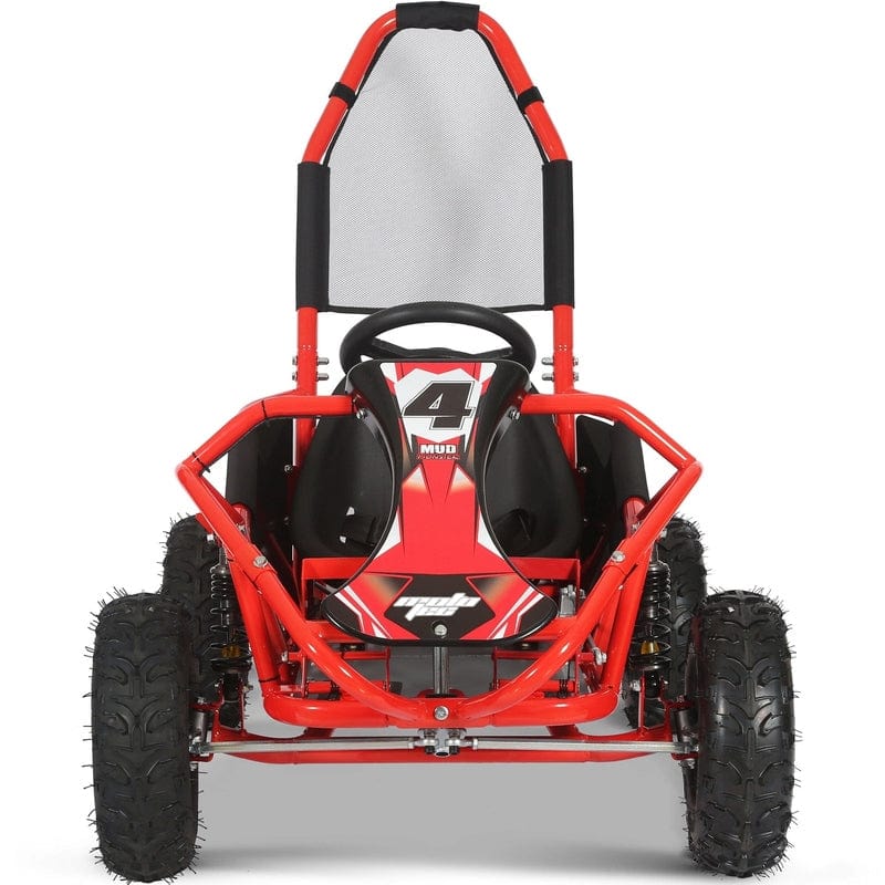MotoTec Mud Monster Kids Gas Powered 98cc Go Kart Full Suspension Green Gas Go Karts MotoTec