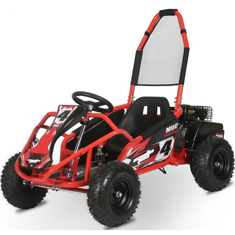 MotoTec Mud Monster Kids Gas Powered 98cc Go Kart Full Suspension Green Gas Go Karts MotoTec Red No ($0.00) No Assembly - Ships in factory box