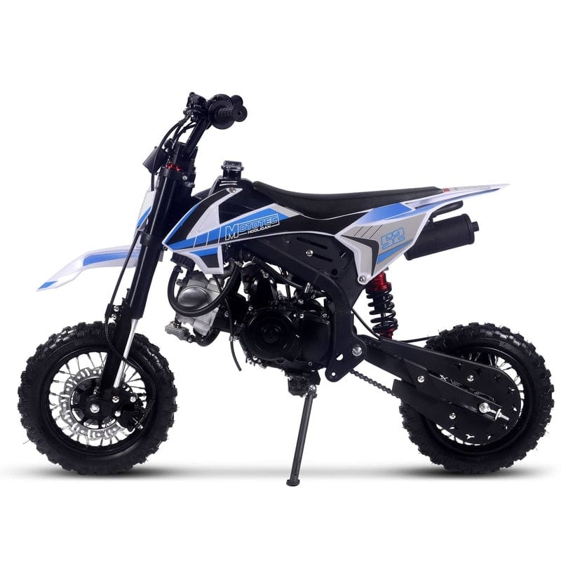 MotoTec Hooligan 72cc 4-Stroke Gas Dirt Bike Blue Gas Dirt Bikes MotoTec