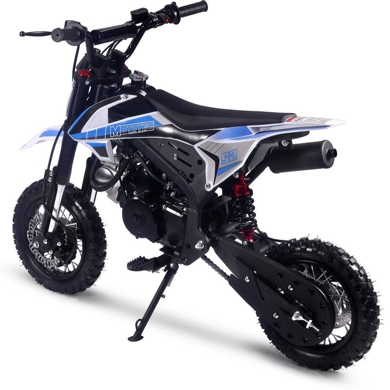 MotoTec Hooligan 72cc 4-Stroke Gas Dirt Bike Blue Gas Dirt Bikes MotoTec