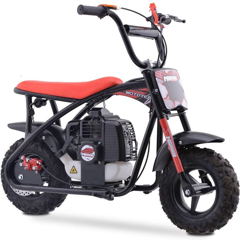 MotoTec Bandit 52cc 2-Stroke Kids Gas Mini Bike Gas Mini Bikes MotoTec Red