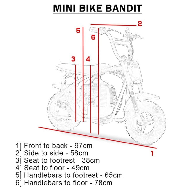 MotoTec Bandit 52cc 2-Stroke Kids Gas Mini Bike Gas Mini Bikes MotoTec