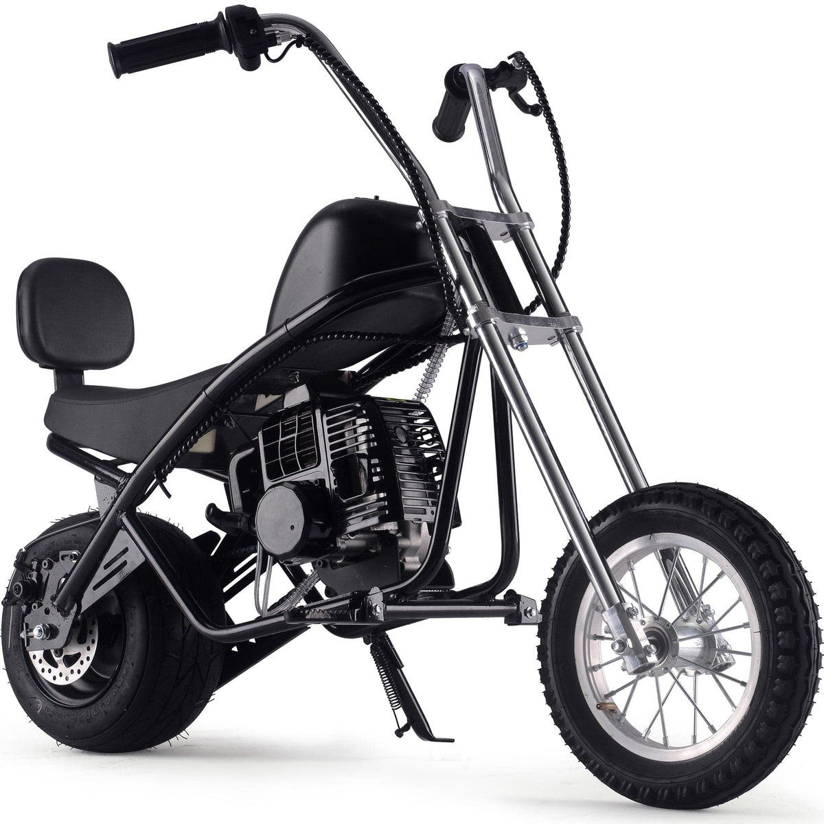 MotoTec 49cc Gas Mini Chopper V2 Black Gas Mini Choppers MotoTec