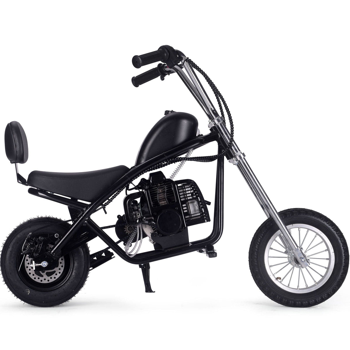 MotoTec 49cc Gas Mini Chopper V2 Black Gas Mini Choppers MotoTec