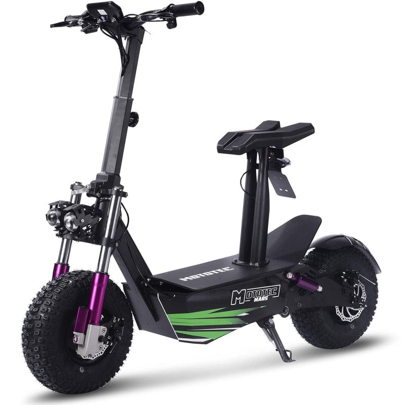 MotoTec Mars 48v 2500w Electric Scooter Black Electric Scooters MotoTec