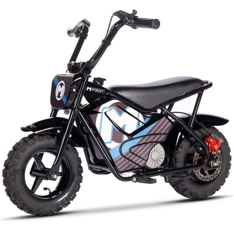 MotoTec 24v 250w Electric Powered Mini Bike Black Electric Mini Bikes MotoTec