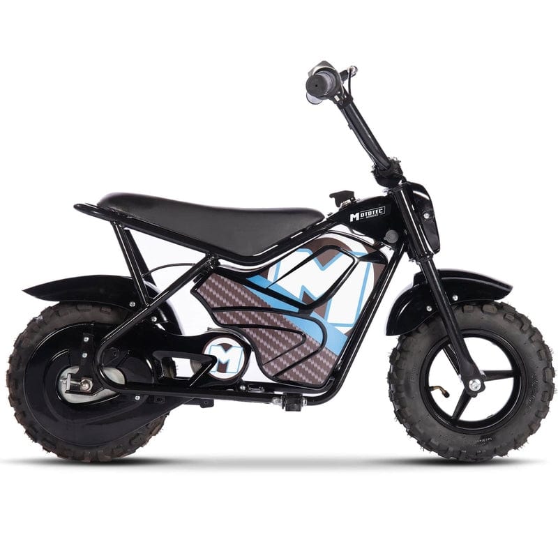 MotoTec 24v 250w Electric Powered Mini Bike Black Electric Mini Bikes MotoTec