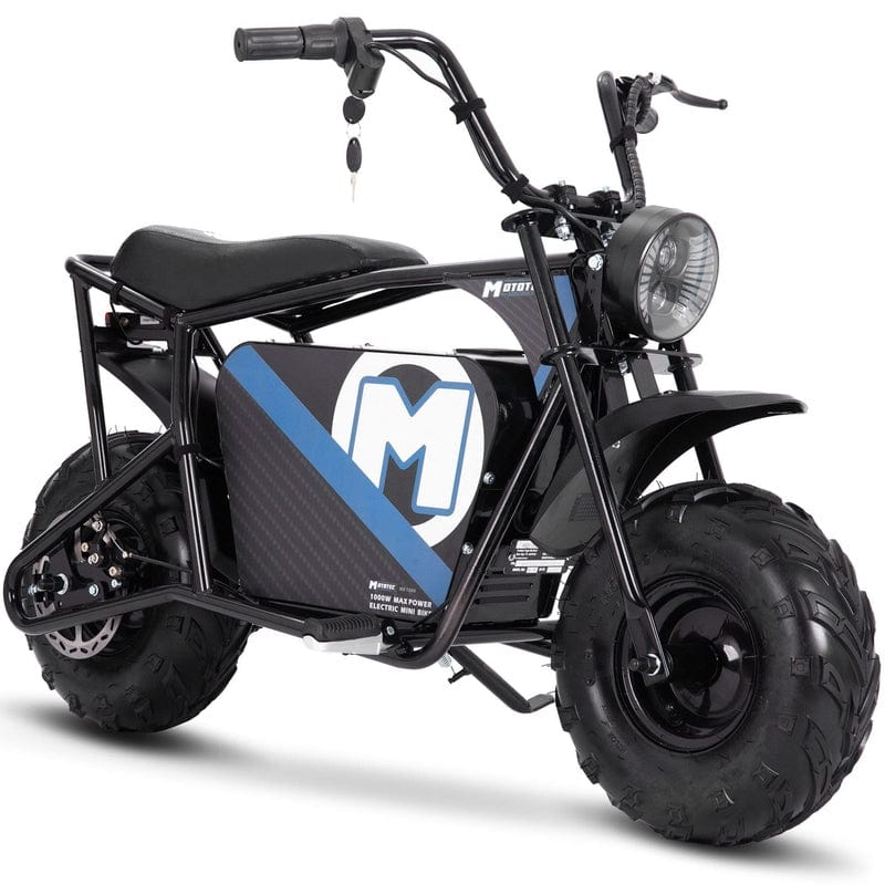 MotoTec 48v 1000w Electric Powered Mini Bike Black Electric Mini Bikes MotoTec