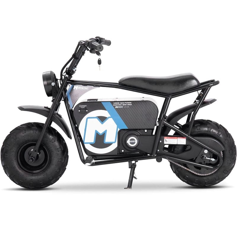 MotoTec 48v 1000w Electric Powered Mini Bike Black Electric Mini Bikes MotoTec
