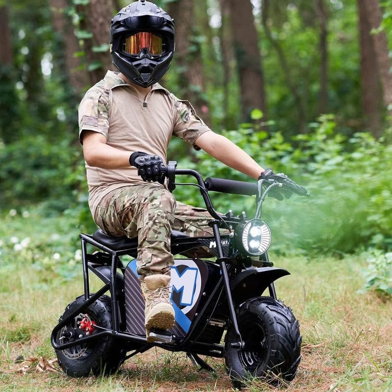 MotoTec 48v 1000w Electric Powered Mini Bike Black Electric Mini Bikes MotoTec