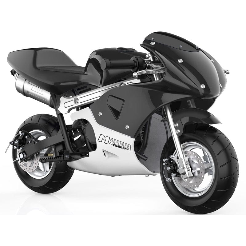 MotoTec Phantom Gas Pocket Bike 49cc 2-Stroke Gas Pocket Bikes MotoTec Black