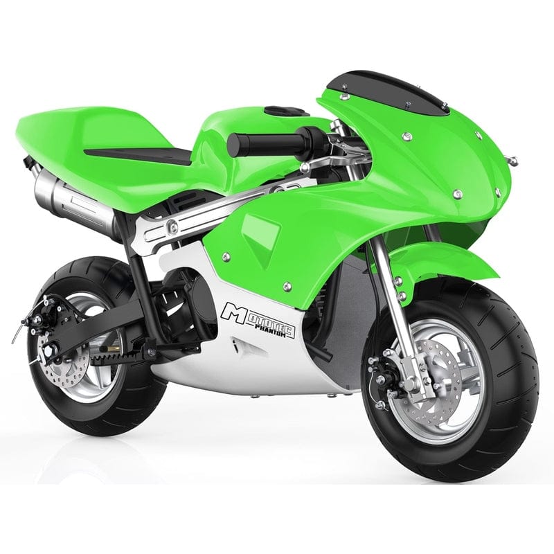 MotoTec Phantom Gas Pocket Bike 49cc 2-Stroke Gas Pocket Bikes MotoTec Green