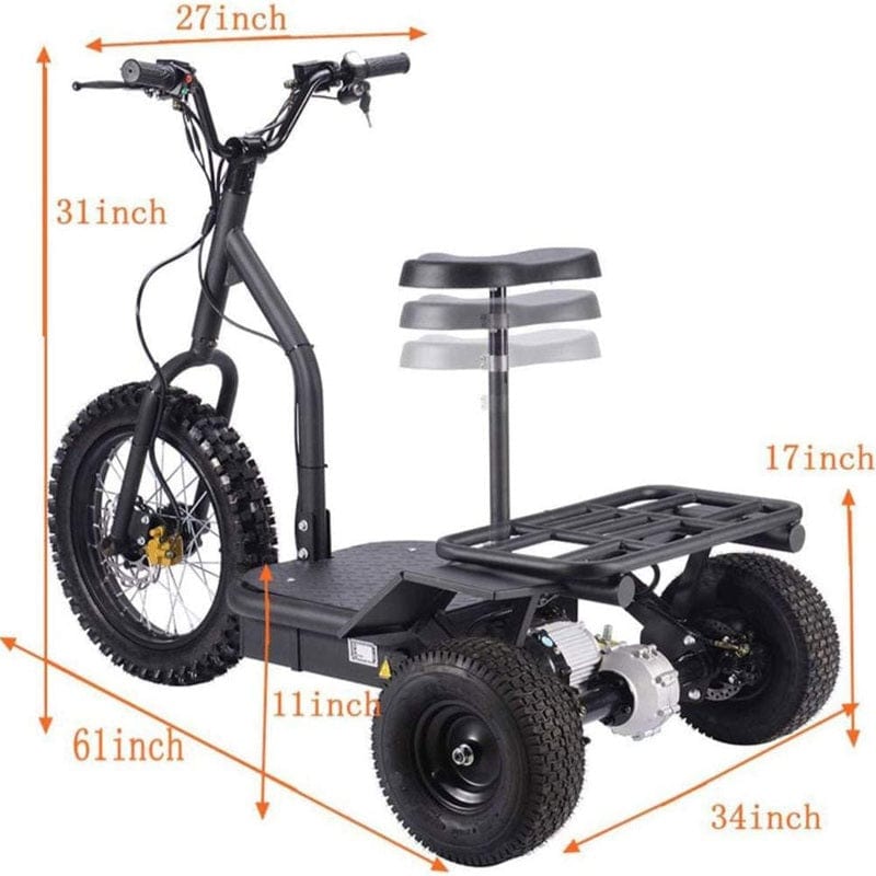 MotoTec Electric Trike 48v 1200w Electric Trikes / Mobility MotoTec