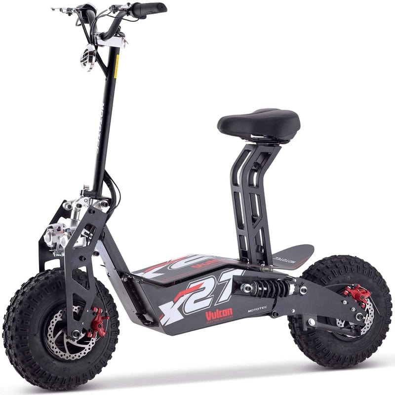MotoTec Vulcan 48v 1600w Electric Scooter Black Electric Scooters MotoTec