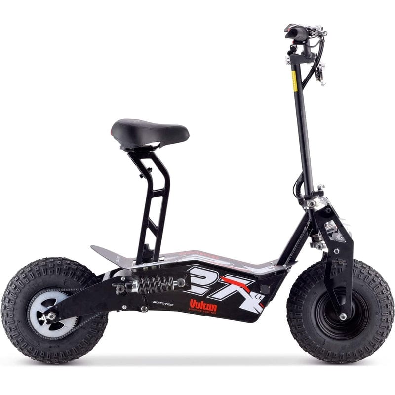 MotoTec Vulcan 48v 1600w Electric Scooter Black Electric Scooters MotoTec