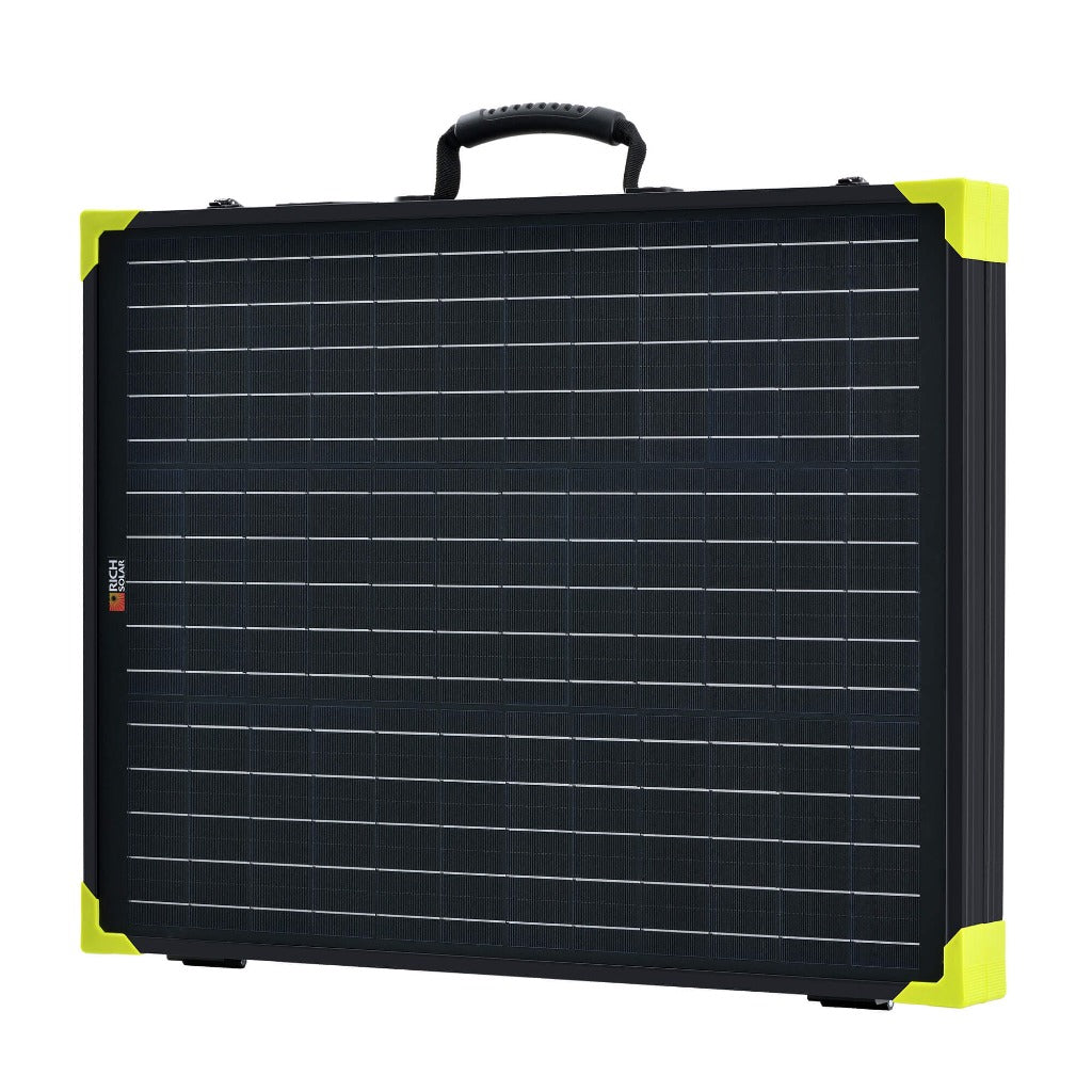 RICH SOLAR MEGA 100 - 100W 12V Portable Briefcase Solar Charging Kit, High Efficiency