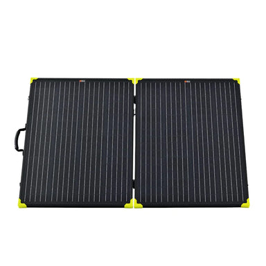 Front view of the Mega 200 Watt Portable Solar Panel Briefcase