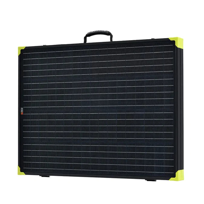 Mega 200 Watt Portable Solar Panel Briefcase folded to solar panels