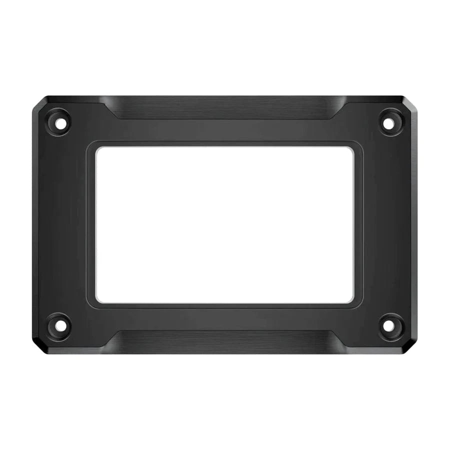 Metal bezel with four screw holes.