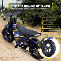 MotoTec 24v 250w (HP120E) Electric Powered Mini Bike Electric Mini Bikes MotoTec