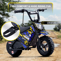 MotoTec 24v 250w (HP120E) Electric Powered Mini Bike Electric Mini Bikes MotoTec