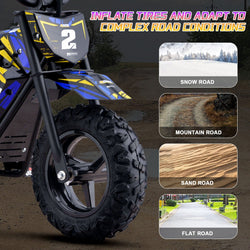 MotoTec 24v 250w (HP120E) Electric Powered Mini Bike Electric Mini Bikes MotoTec