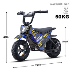 MotoTec 24v 250w (HP120E) Electric Powered Mini Bike Electric Mini Bikes MotoTec