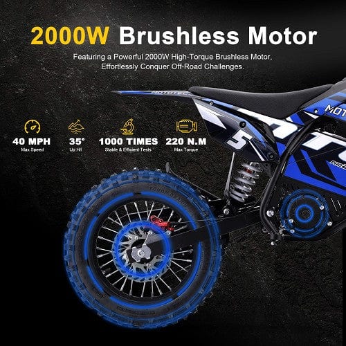 MotoTec 60v 2000w Pro Electric Dirt Bike Lithium (HP115E) Electric Dirt Bikes MotoTec