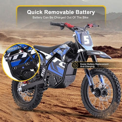 MotoTec 60v 2000w Pro Electric Dirt Bike Lithium (HP115E) Electric Dirt Bikes MotoTec