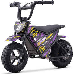 MotoTec 24v 250w (HP120E) Electric Powered Mini Bike Electric Mini Bikes MotoTec Purple