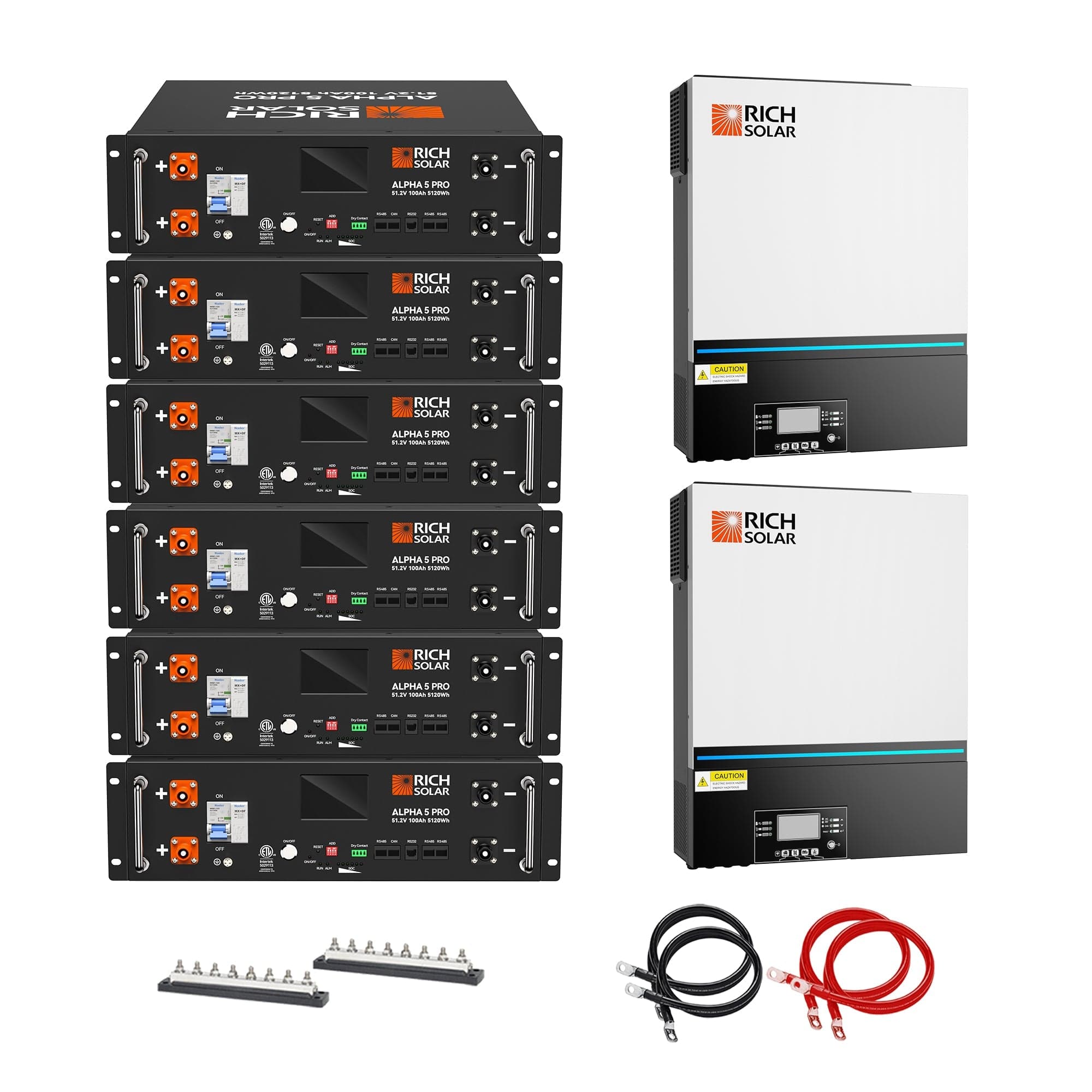 RICH SOLAR Off-Grid System Kit | 13,000W 120/240V Output, 48VDC(30.72kWh ALPHA 5 PRO Server Lithium Iron Phosphate Battery) Energy Storage Systems RICH SOLAR