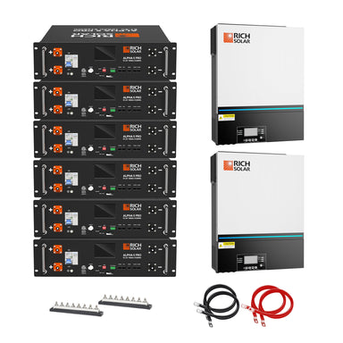 RICH SOLAR | Off-Grid System Kit | 13,000W 120/240V Output | 48VDC (30.72kWh ALPHA 5 PRO Server Lithium Iron Phosphate Battery) Energy Storage Systems Rich Solar
