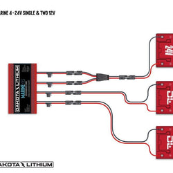 Dakota Lithium Marine 4 Bank, 40-Amp (10-Amp Per Bank) 12V Onboard Lithium Battery Charger Converter/Charger Dakota Lithium