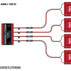 Dakota Lithium Marine 4 Bank, 40-Amp (10-Amp Per Bank) 12V Onboard Lithium Battery Charger Converter/Charger Dakota Lithium