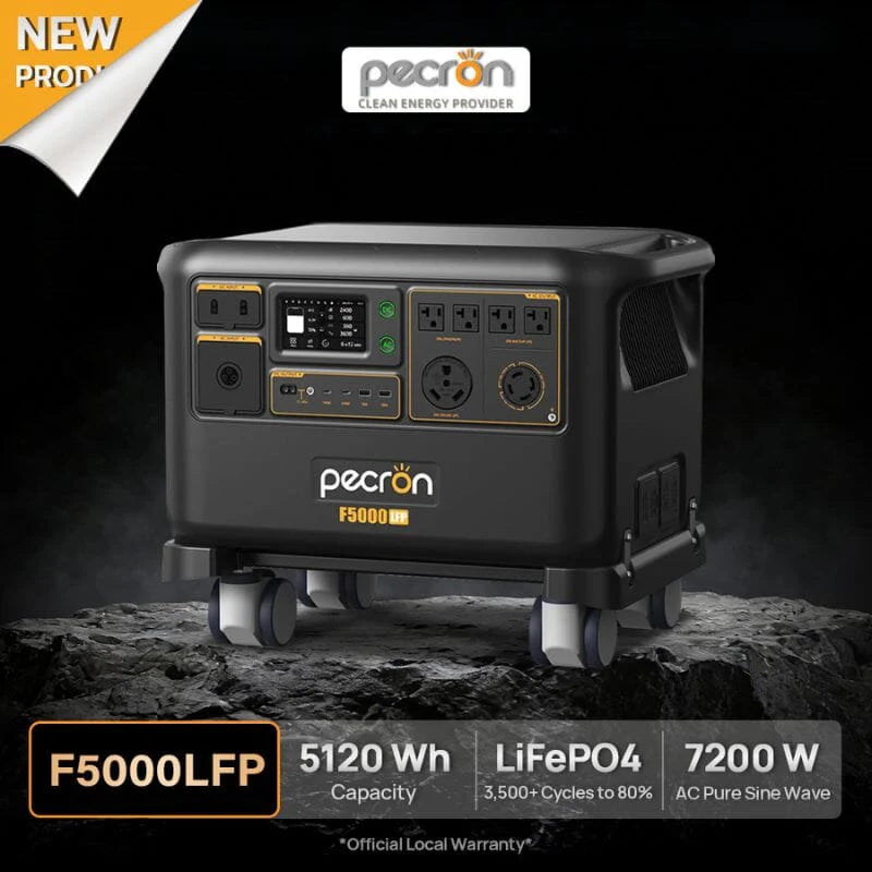 PECRON F5000LFP Portable Power Station 7200W 5120Wh 120V/240V