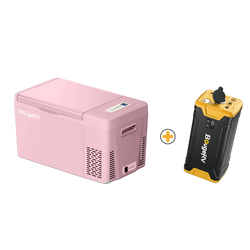 BougeRV 12V 23 Quart Colorful Pink Portable Fridge