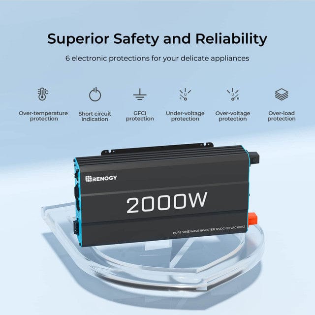 Renogy 2000W 12V Pure Sine Wave Inverter Inverters Renogy