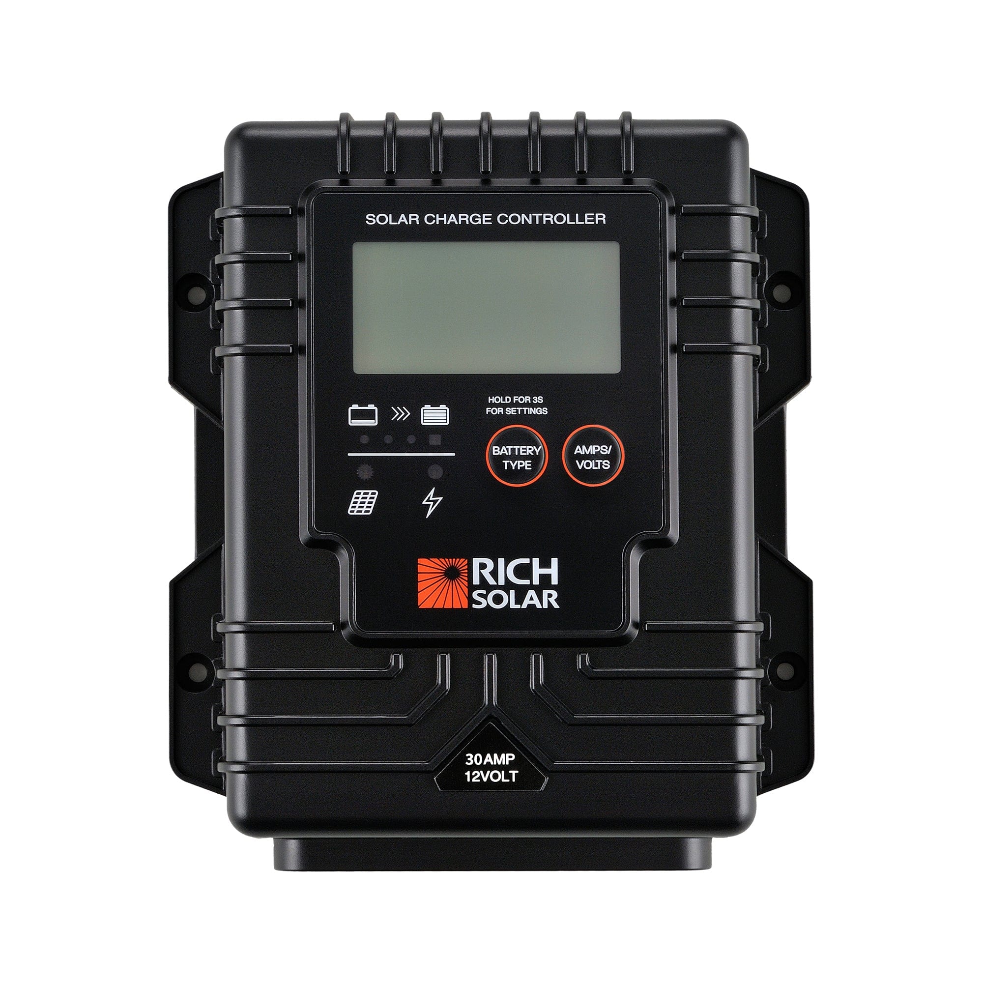 RICH SOLAR BRAVO Waterproof 30 | 30 Amp Waterproof PWM Solar Charge Controller | Waterproof 30A 12V PWM Controller for RVs, Trailers, Campers, Vans, Boats, Off-Grid | #1 Waterproof Solar Controller PWM Charge Controllers RICH SOLAR