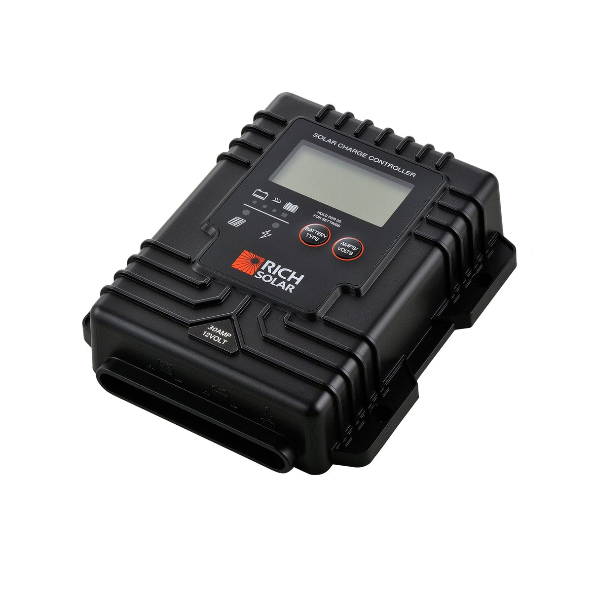 RICH SOLAR BRAVO Waterproof 30 | 30 Amp Waterproof PWM Solar Charge Controller | Waterproof 30A 12V PWM Controller for RVs, Trailers, Campers, Vans, Boats, Off-Grid | #1 Waterproof Solar Controller PWM Charge Controllers RICH SOLAR
