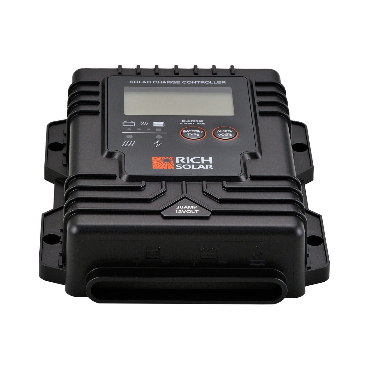 RICH SOLAR BRAVO Waterproof 30 | 30 Amp Waterproof PWM Solar Charge Controller | Waterproof 30A 12V PWM Controller for RVs, Trailers, Campers, Vans, Boats, Off-Grid | #1 Waterproof Solar Controller PWM Charge Controllers RICH SOLAR