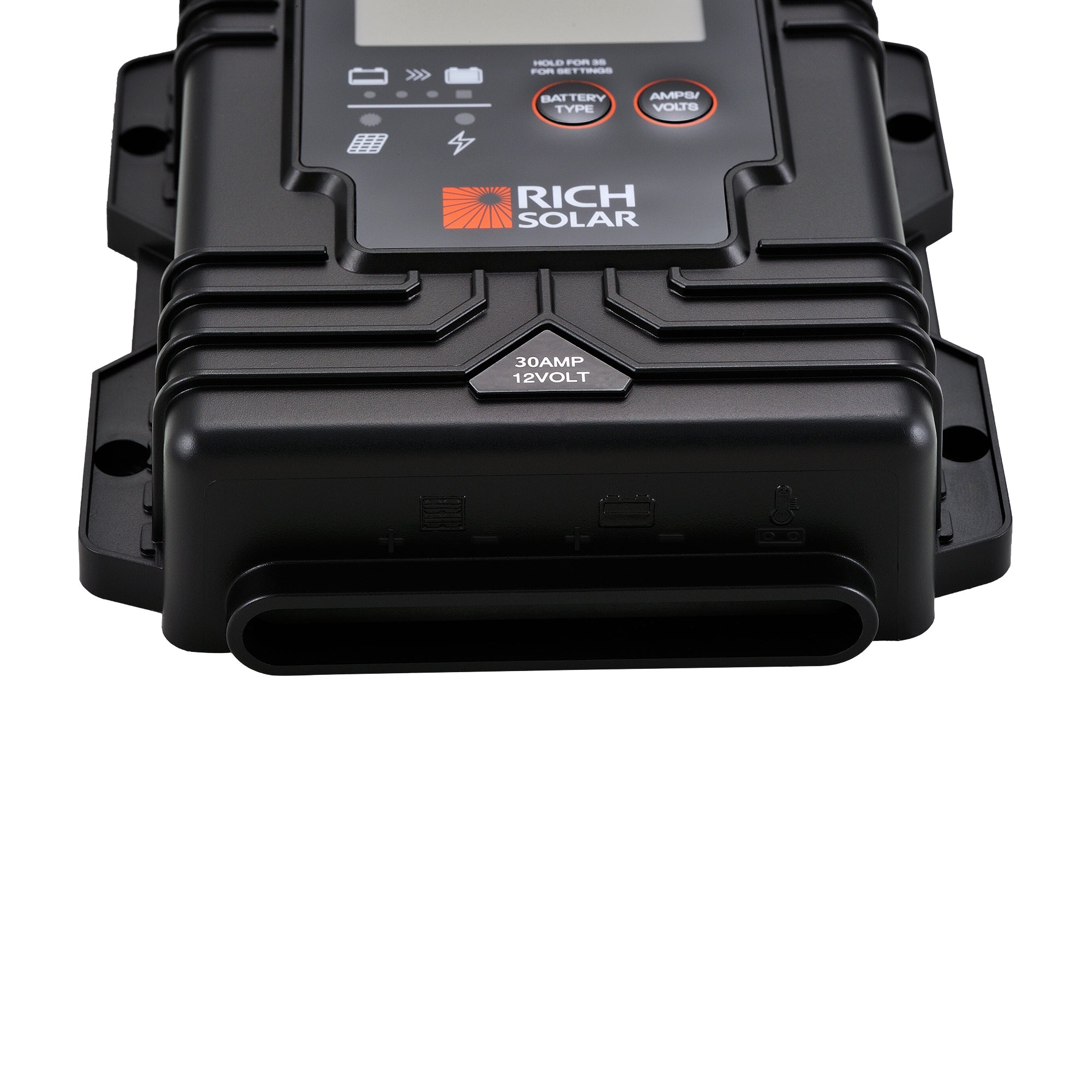 RICH SOLAR | BRAVO Waterproof 30 | 30 Amp PWM Solar Charge Controller | Waterproof