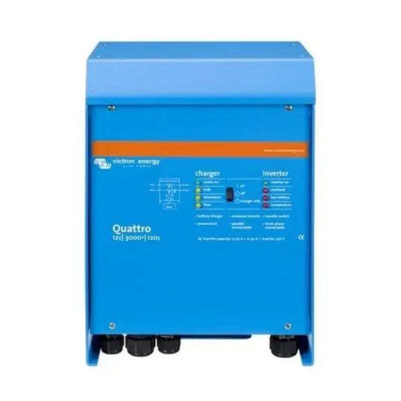 Victron Quattro 12V 5000VA Inverter/Charger – 220A Charging, Dual 100A AC Inputs, 120V Output (QUA125021100) Inverters Victron Energy